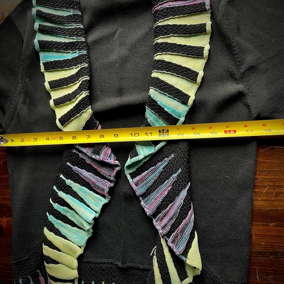 Rare Vintage 90s Pyramid Collection Rainbow 3/4 Sleeve Cardigan - Picture 3 of 10